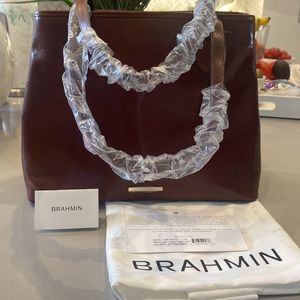 NWT Brahmin Medium Julian Tote Bag - Cognac Topsail
